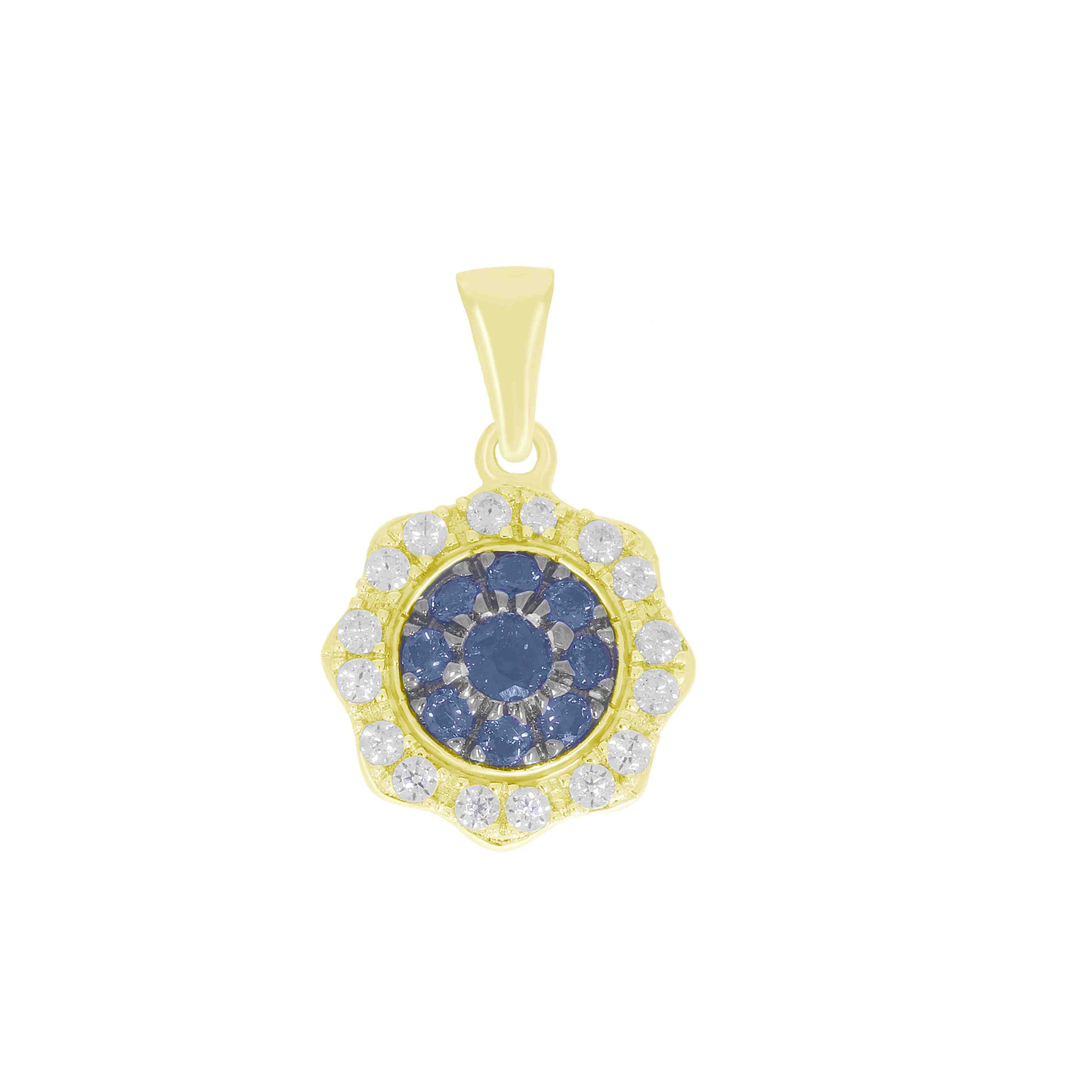 Evil Eye Blue and White Diamond Pendant PD31032A